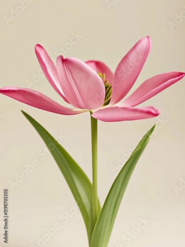 
Time-lapse blooming tulip – macro animation of pink flower opening
