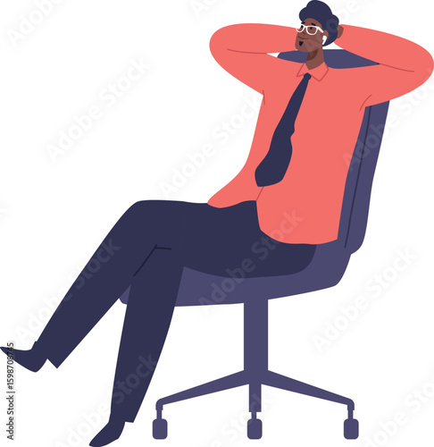 Dreamy businessman sitting on chair