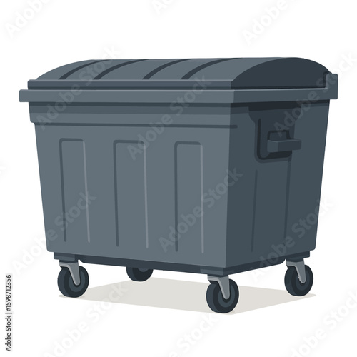 Heavy-Duty Industrial Waste Container with Wheels - Urban Garbage Management