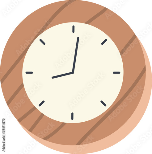 Wall clock in wooden frame