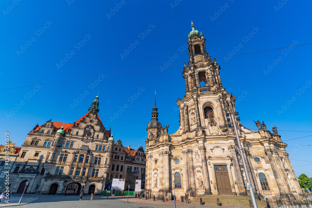 Fototapeta premium Cathedral of the Holy Trinity and George Gate in Dresden, Germany