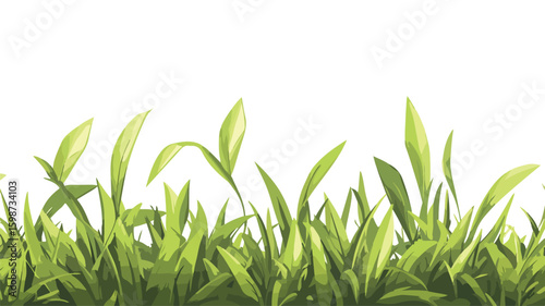Handdrawn Lawn Grass Vector Illustration: Simple and Vibrant Nature Scene
