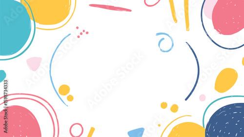 Vibrant Handdrawn Multicolour Circular Outlines Illustration