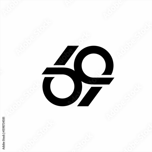 Logo design of the number 69 with a circular road concept.