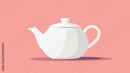Elegant White Teapot Minimalist Illustration for Modern Designs