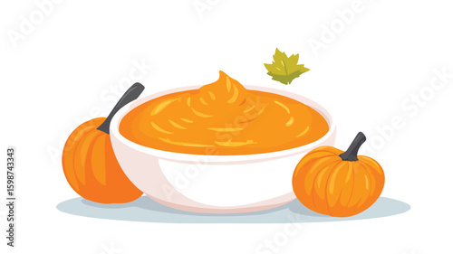 Delicious Pumpkin Puree Flat Icon Perfect for Tasty Baby Food Design
