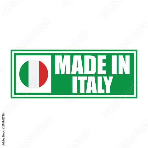 Made in Italy Label with Flag – Vector Badge Design for Country of Origin, Export, and Product Packaging