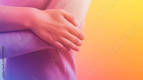 Wallpaper Mural Couple Embracing with Gentle Touch on Colorful Gradient Background Torontodigital.ca