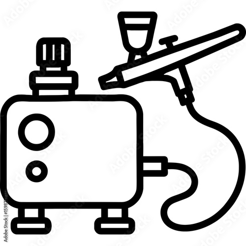 Airbrush compressor outline icon vector