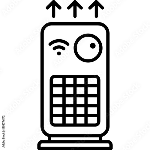Smart air purifier outline icon vector