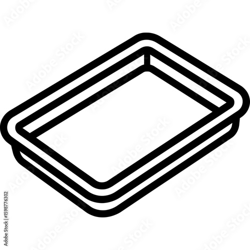 Baking sheet pan outline icon vector