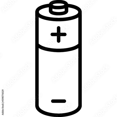 Aa battery outline icon vector