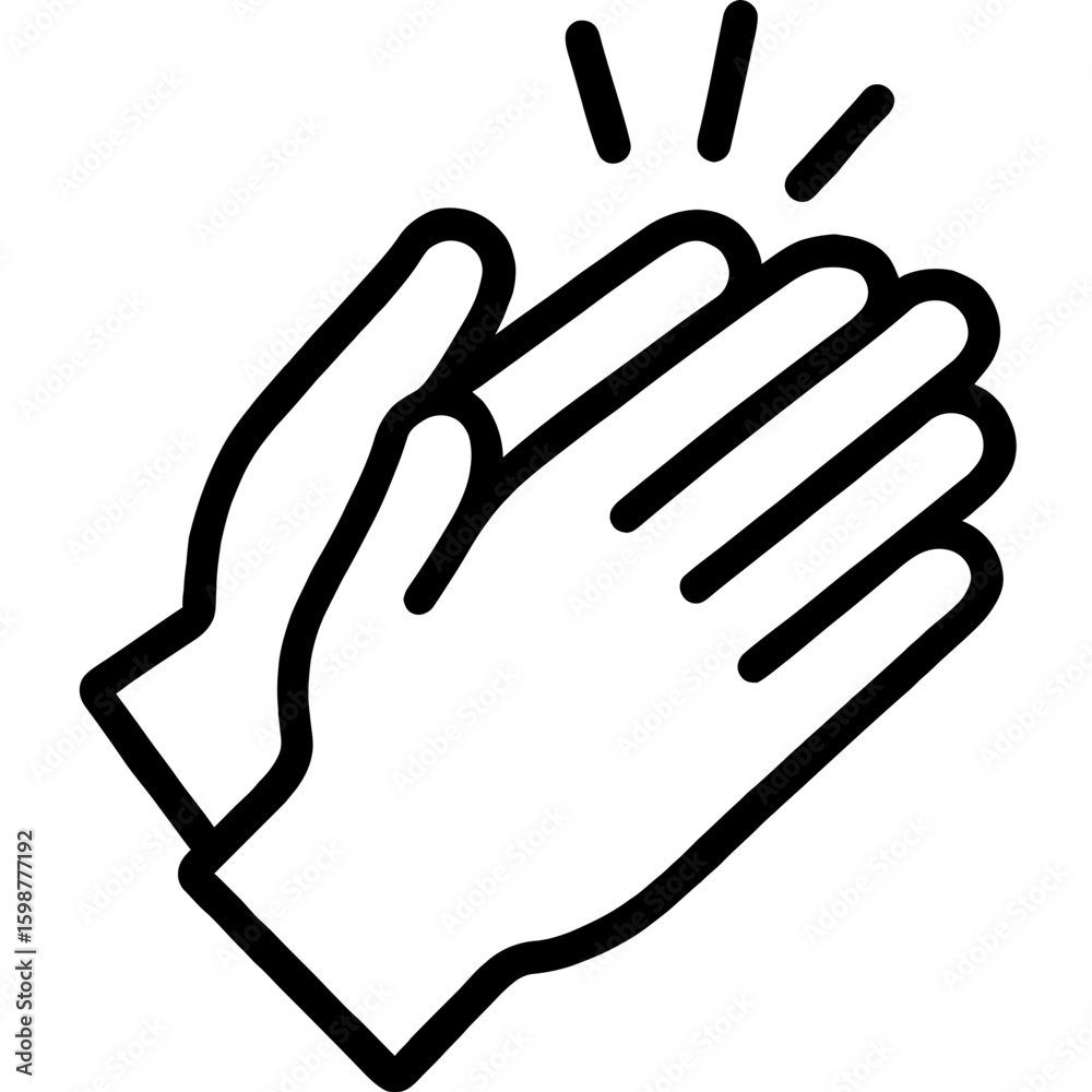 Clapping hands outline icon vector Clapping hands outline icon vector