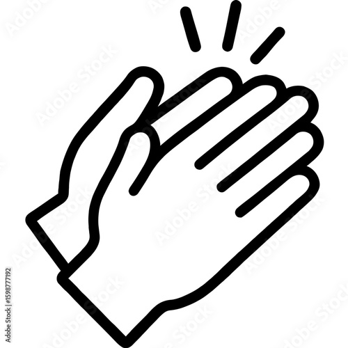 Clapping hands outline icon vector