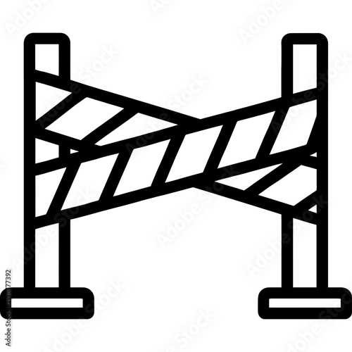 Crime scene tape outline icon vector