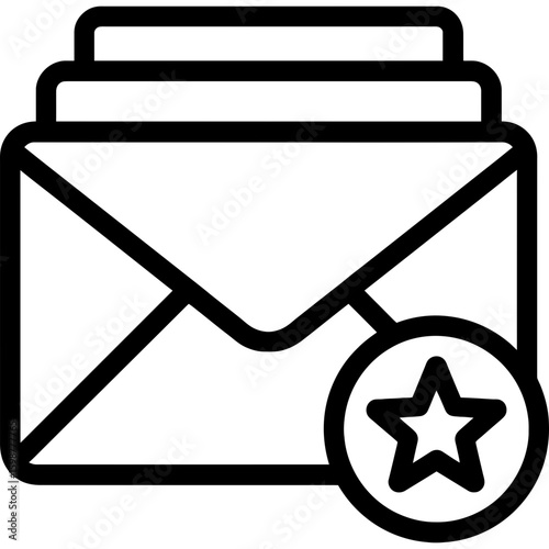 Priority inbox email management icon outline vector