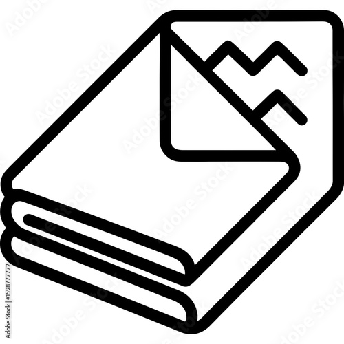 Emergency blanket outline icon vector