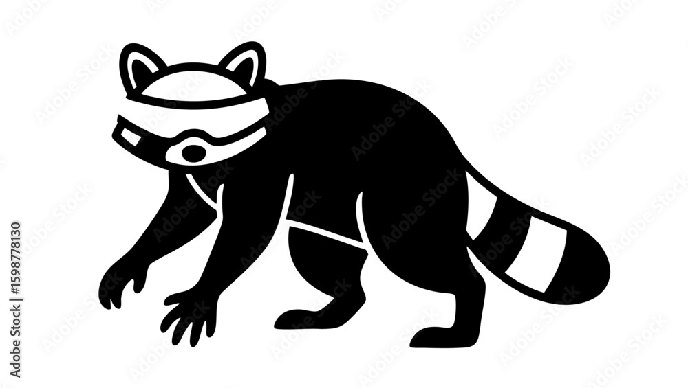Obraz premium Vector cartoon of raccoon spy character with playful expression