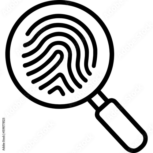 Fingerprint evidence outline icon vector
