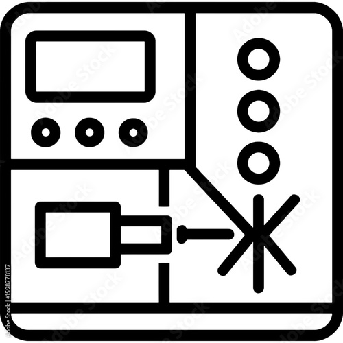 Flow cytometer outline icon vector
