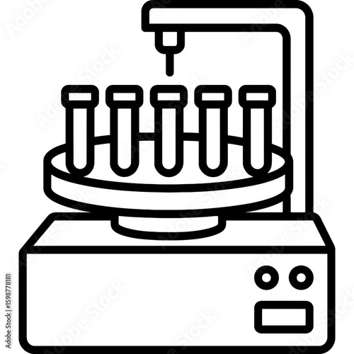 Fraction collector outline icon vector