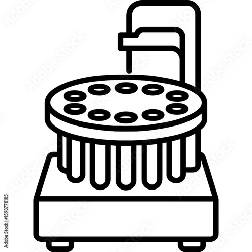 Fraction collector outline icon vector