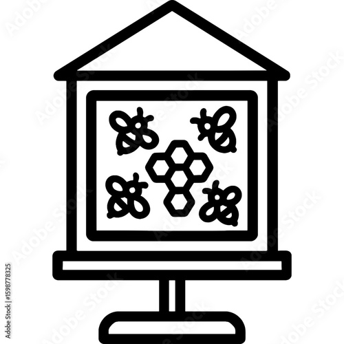 Observation hive outline icon vector