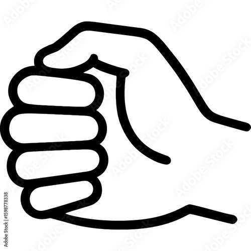 Hand holding invisible object outline icon vector