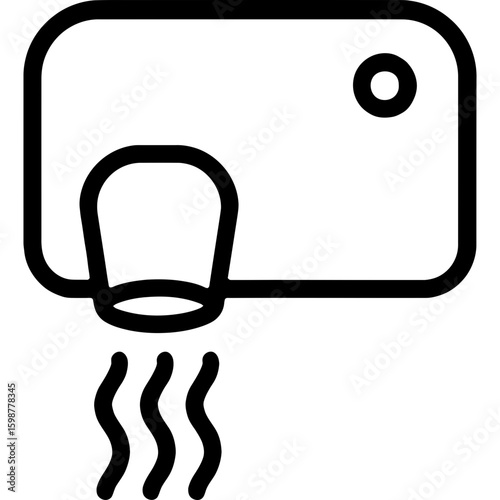 Hand dryer outline icon vector