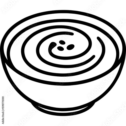 Hummus bowl outline icon vector