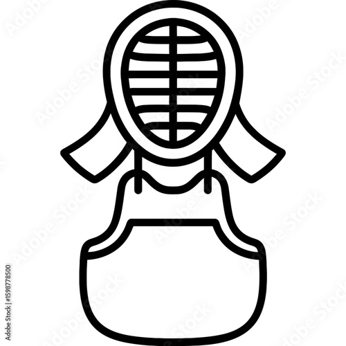 Kendo armor (bogu) outline icon vector