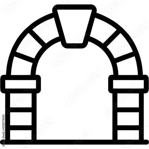 Keystone arch outline icon vector