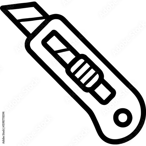 Utility knife outline icon vector