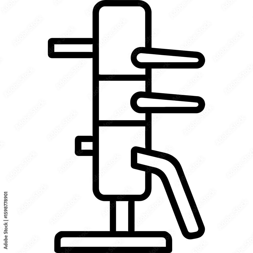 Wing chun dummy outline icon vector Wing chun dummy outline icon vector