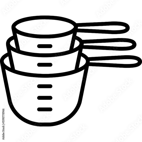 Measuring cups nested outline icon vector