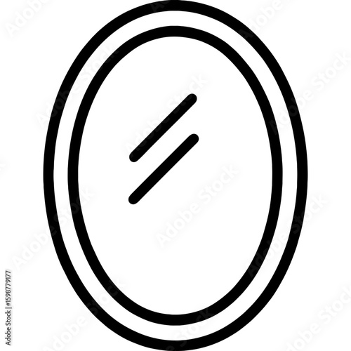 Mirror wall outline icon vector