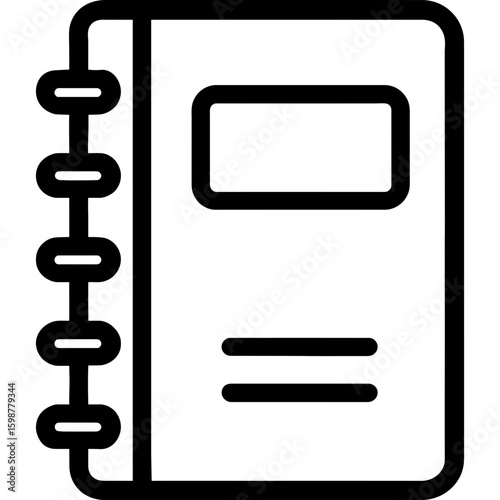 Spiral-bound notebook outline icon vector