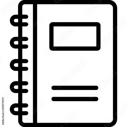 Spiral-bound notebook outline icon vector