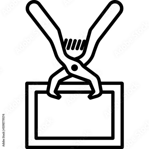 Frame grip tool outline icon vector
