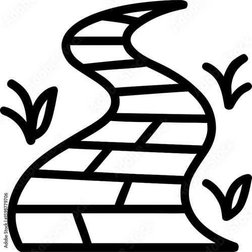 Pathway walkway outline icon vector