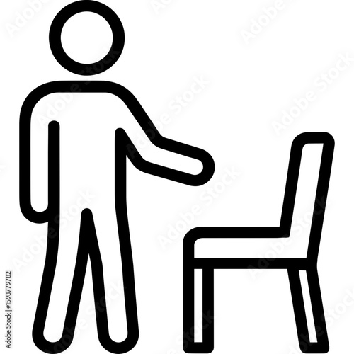 Person offering seat outline icon vector
