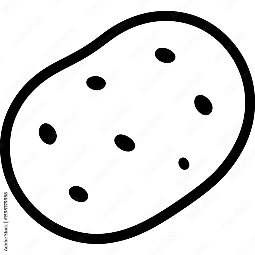 Potato vegetable outline icon vector Potato vegetable outline icon vector