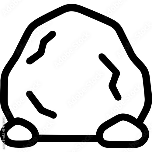 Rock boulder outline icon vector