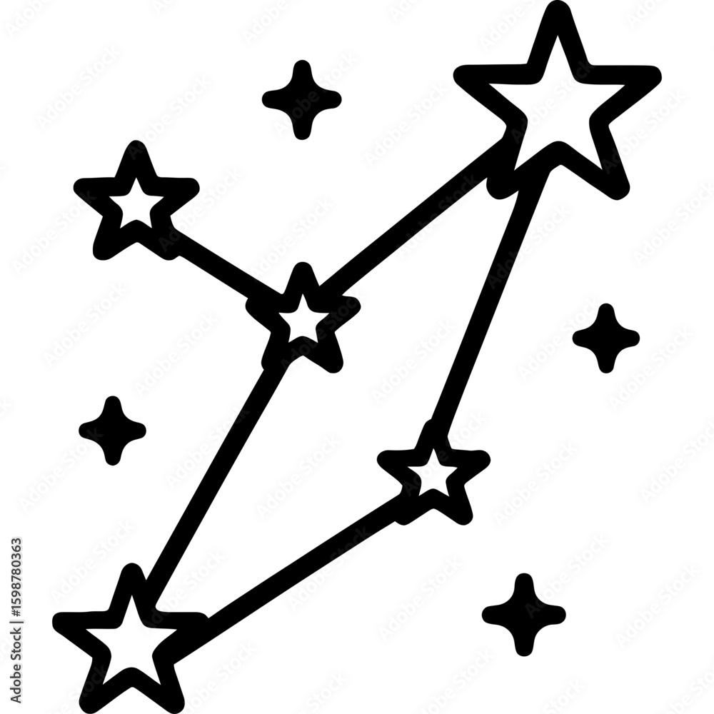 Star constellation outline icon vector Star constellation outline icon vector