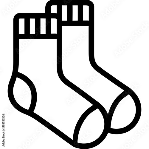 Socks pair outline icon vector
