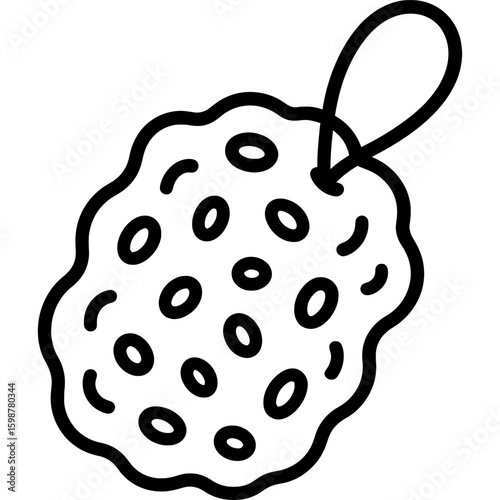 Bath sponge outline icon vector