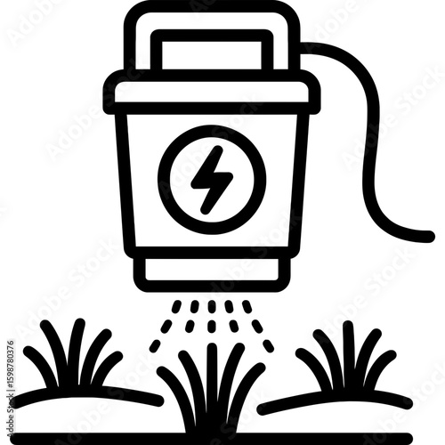Static grass applicator outline icon vector