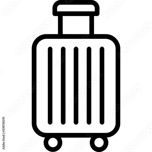 Suitcase luggage outline icon vector