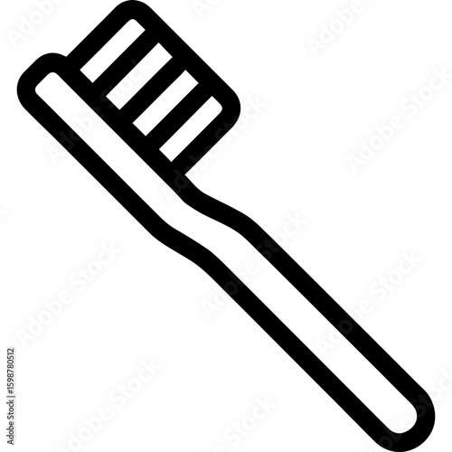 Toothbrush outline icon vector