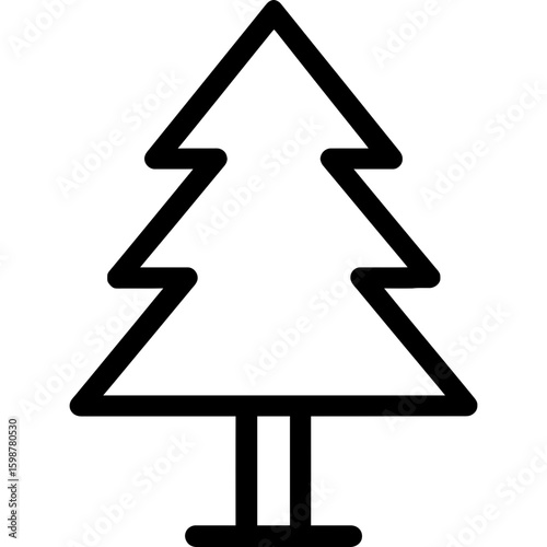 Pine tree outline icon vector